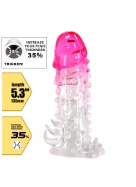 Прозрачно-розовая насадка на пенис Wilford - 13,5 см. - Baile - в Северодвинске купить с доставкой Прозрачно-розовая насадка на пенис Wilford - 13,5 см. - Baile - в Северодвинске купить с доставкой