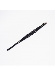 Черный ажурный чокер с золотистой фурнитурой - Crazy Handmade - купить с доставкой в Северодвинске