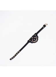 Черный чокер с клепками и золотистой фурнитурой - Crazy Handmade - купить с доставкой в Северодвинске Черный чокер с клепками и золотистой фурнитурой - Crazy Handmade - купить с доставкой в Северодвинске