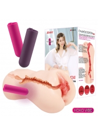 Мастурбатор-вагина с вибрацией Jenny Onahole edition 005 - KOKOS - в Северодвинске купить с доставкой Мастурбатор-вагина с вибрацией Jenny Onahole edition 005 - KOKOS - в Северодвинске купить с доставкой