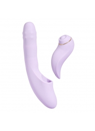 Сиреневый вибромассажер со съёмным клиторальным пульсатором DuoGlow - Svakom купить в Северодвинске с доставкой в Orgasmix.ru Сиреневый вибромассажер со съёмным клиторальным пульсатором DuoGlow - Svakom
