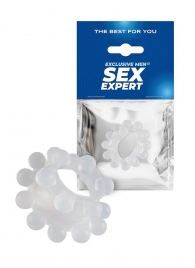 Эластичное эрекционное кольцо с двумя рядами шариков - Sex Expert - в Северодвинске купить с доставкой