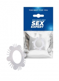 Эластичное эрекционное кольцо с шипиками и шариками - Sex Expert - в Северодвинске купить с доставкой