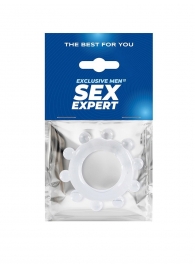 Прозрачное эрекционное кольцо со стимулирующими шариками - Sex Expert - в Северодвинске купить с доставкой