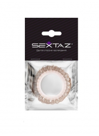 Эрекционное кольцо с бежевыми «ресничками» - Sextaz - в Северодвинске купить с доставкой