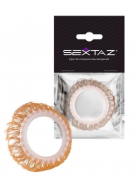 Эрекционное кольцо с бежевыми «ресничками» - Sextaz - в Северодвинске купить с доставкой