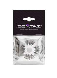 Эластичное эрекционное кольцо с черными «ресничками» - Sextaz - в Северодвинске купить с доставкой