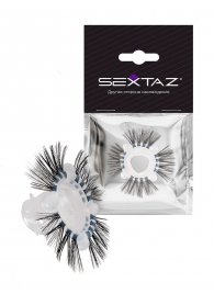 Эластичное эрекционное кольцо с черными «ресничками» - Sextaz - в Северодвинске купить с доставкой