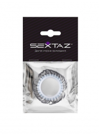 Эластичное эрекционное колечко с черными «ресничками» - Sextaz - в Северодвинске купить с доставкой