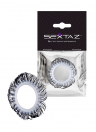 Эластичное эрекционное колечко с черными «ресничками» - Sextaz - в Северодвинске купить с доставкой