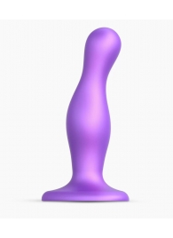 Фиолетовая насадка Strap-On-Me Dildo Plug Curvy size M - Strap-on-me - купить с доставкой в Северодвинске
