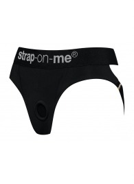 Черные трусики для насадок Heroine Lingerie Harness - size XL - Strap-on-me - купить с доставкой в Северодвинске