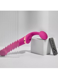 Ярко-розовый безремневой страпон Multi Orgasm Bendable Strap-On size XL с клиторальной стимуляцией - Strap-on-me - купить с доставкой в Северодвинске