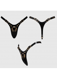 Черный пояс для фиксации насадок Strap-On-Me Leatherette Harness Fabulous - Strap-on-me - купить с доставкой в Северодвинске