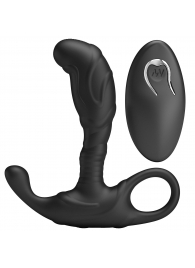 Черный изогнутый массажёр простаты с вибрацией и пультом ДУ - Baile - в Северодвинске купить с доставкой