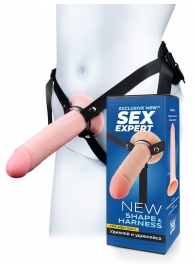 Мужской полый страпон на регулируемых ремешках - 22 см. - Sex Expert - купить с доставкой в Северодвинске
