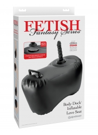 Черное надувное кресло с платформой для фиксации дилдо Body Dock Inflatable Love Seat - Pipedream - купить с доставкой в Северодвинске