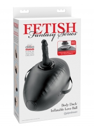 Черный надувной мяч с платформой для фиксации дилдо Body Dock Inflatable Love Ball - Pipedream - купить с доставкой в Северодвинске