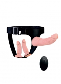 Женский страпон с 3 насадками и вибрацией - Erowoman-Eroman - купить с доставкой в Северодвинске