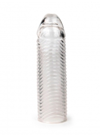 Прозрачная закрытая насадка на пенис с ребрышками - 16 см. - Sex Expert - в Северодвинске купить с доставкой