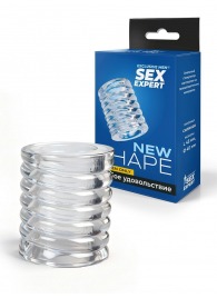 Прозрачная сквозная насадка на пенис с ребрышками - Sex Expert - в Северодвинске купить с доставкой