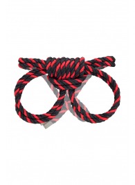 Черно-красные наручники-оковы ’’Узел-омега’’ из хлопковой веревки - Pecado - купить с доставкой в Северодвинске