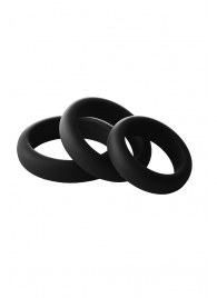 Набор из 3 черных эрекционных колец Smooth Silicone Cockring Pack - Dream Toys - в Северодвинске купить с доставкой