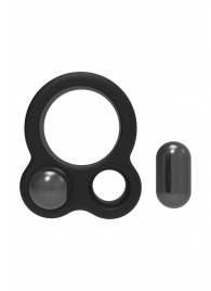 Черное эрекционное кольцо с утяжелителями Cockring Dual Weight - Dream Toys - в Северодвинске купить с доставкой