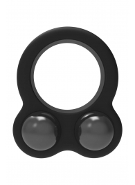 Черное эрекционное кольцо с утяжелителями Cockring Dual Weight - Dream Toys - в Северодвинске купить с доставкой