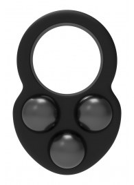 Черное эрекционное кольцо с утяжелителями - Dream Toys - в Северодвинске купить с доставкой