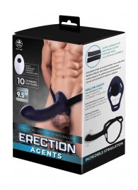 Черный полый страпон с вибрацией Erection Agents - 24,1 см. - NMC - купить с доставкой в Северодвинске