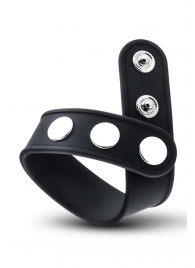 Черное эрекционное кольцо на кнопках - Blush Novelties - в Северодвинске купить с доставкой