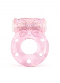 Розовое эрекционное виброкольцо с бабочкой - 1137 - в Северодвинске купить с доставкой