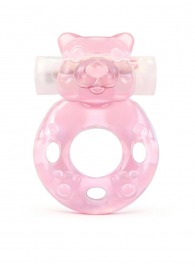 Розовое эрекционное виброкольцо в форме мишки - 1137 - в Северодвинске купить с доставкой