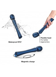 Синий вибромассажёр с насадками Man.wand Edgy - Manwan - в Северодвинске купить с доставкой