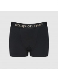 Черные трусики-боксеры для фиксации насадок Strap-on-me Harness Lingerie Allure - size S - Strap-on-me - купить с доставкой в Северодвинске