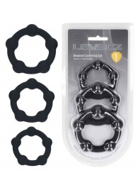 Набор из 3 эрекционных колец Beaded Silicone Cockring Set - Shots Media BV - в Северодвинске купить с доставкой