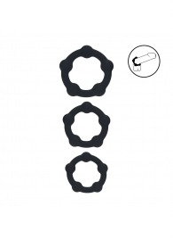 Набор из 3 эрекционных колец Beaded Silicone Cockring Set - Shots Media BV - в Северодвинске купить с доставкой