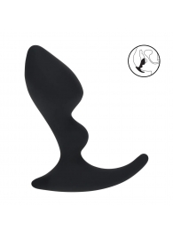 Черная анальная пробка для массажа простаты Double Ripple Silicone Prostate Massager - Shots Media BV - в Северодвинске купить с доставкой