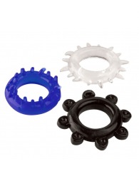 Набор из 3 эрекционных колец разного цвета и рельефа - Boys of Toys - в Северодвинске купить с доставкой