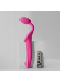 Ярко-розовый безремневой страпон Strap-on-me Vibrating Bendable Strap-On size M - Strap-on-me - купить с доставкой в Северодвинске