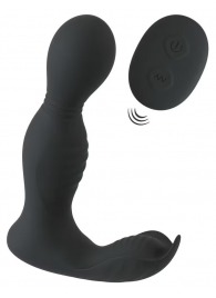 Черная анальная пробка с вибрацией, вращением и пультом ДУ RC Butt Plug with 2 Functions - Orion - в Северодвинске купить с доставкой