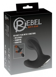 Черная анальная вибропробка с функцией расширения RC Butt Plug with 3 functions - Orion - в Северодвинске купить с доставкой