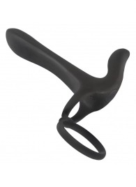 Черная насадка на член с вибрацией Couple’s Vibrator - Orion - в Северодвинске купить с доставкой