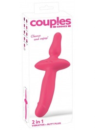 Розовый двусторонний вибратор 2in1 Vibrator   Butt Plug - Orion