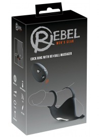 Черная вибронасадка для эрекции и стимуляции мошонки Cock ring with RC ball massager - Orion - в Северодвинске купить с доставкой