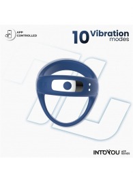 Синее интерактивное эрекционное виброкольцо Rank - Intoyou - в Северодвинске купить с доставкой