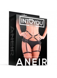 Черные стрепы на бёдра Aneir - Intoyou - купить с доставкой в Северодвинске