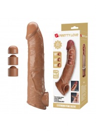 Карамельный фаллоудлинитель с подхватом мошонки Silas - 26 см. - Baile - в Северодвинске купить с доставкой