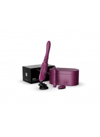 Фиолетовая секс-машина с функцией нагрева, насадками и присоской Sesh - Zalo - купить с доставкой в Северодвинске